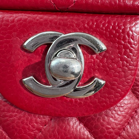 SOLD - CHANEL Red Caviar Quilted Classic Flap Bag Small SHW - Picture 15 of 17